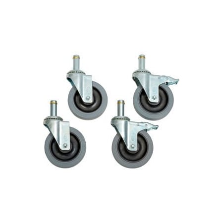 Smooth Ride Casters ESD Caster Set (4) Swivel (2) Brake Casters, 5" ESD  Polyurethane, Set of (4), 1200 lb Capacity ESDZA-5PSTLM-TPR633/ESDZA-5GRTLM-TPR633